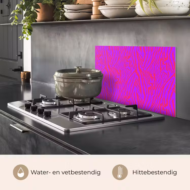Zebra - Neon - Roze - Paars keuken achterwand spatscherm klein 900 -usp_NL