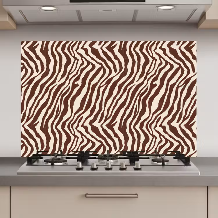 Zebra - Patroon - Zwart - Wit keuken achterwand spatscherm klein 900 -3d_website