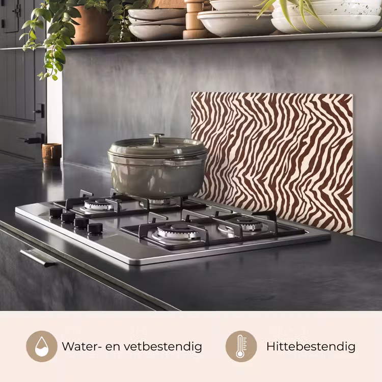 Zebra - Patroon - Zwart - Wit keuken achterwand spatscherm klein 900 -usp_NL