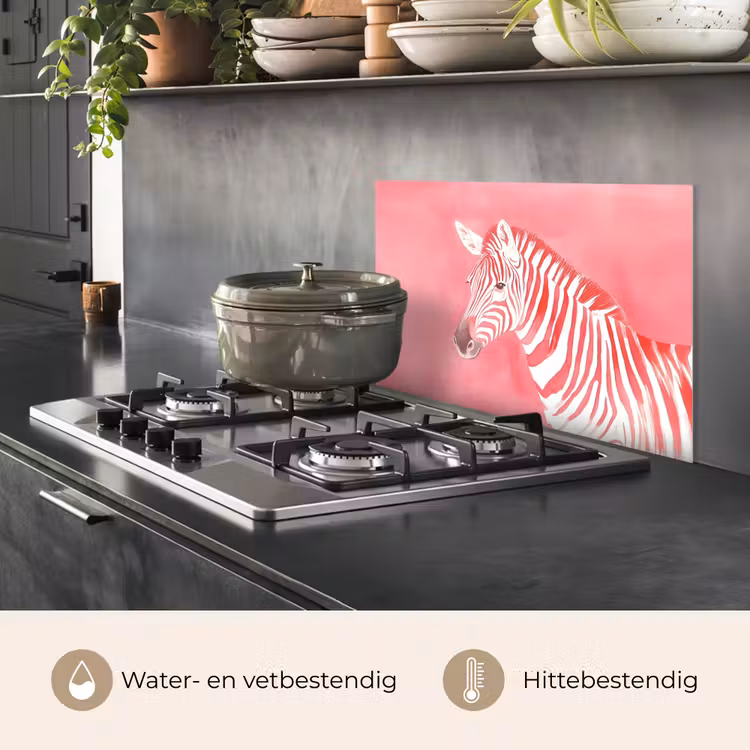 Zebra - Pink - Verf keuken achterwand spatscherm klein -usp_NL
