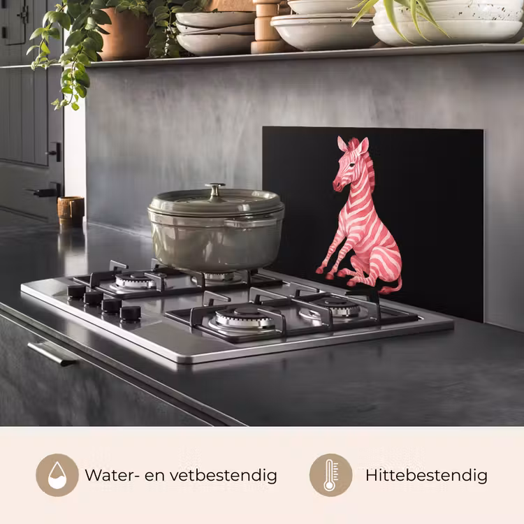 Zebra - Roze - Gestreept keuken achterwand spatscherm klein -usp_NL