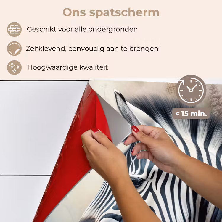 Zebra - Wilde dieren - Vlinder - Bloemen keuken achterwand spatscherm klein -spatscherm_NL