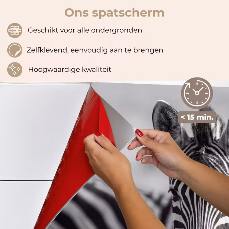 Zebra's - Zwart - Wit keuken achterwand spatscherm klein -spatscherm_NL