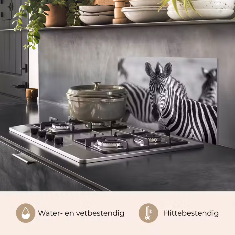 Zebra's - Zwart - Wit keuken achterwand spatscherm klein -usp_NL