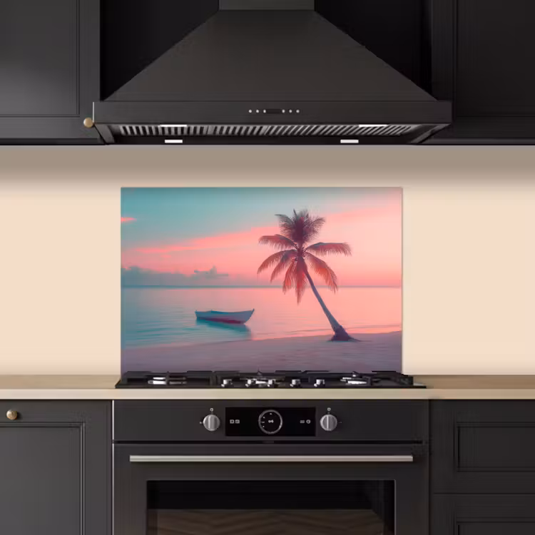Zee - Boot - Zonsondergang keuken achterwand spatscherm klein -sfeer1