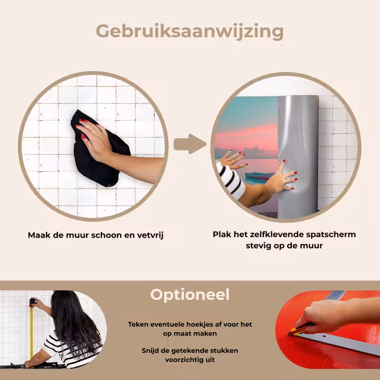 Zee - Boot - Zonsondergang keuken achterwand spatscherm klein -gebruiksaanwijzing_NL