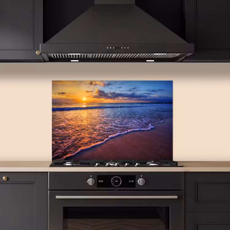 Zee - Strand - Zonsondergang - Wolken - Horizon keuken achterwand spatscherm klein -sfeer1