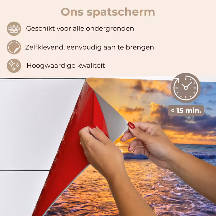 Zee - Strand - Zonsondergang - Wolken - Horizon keuken achterwand spatscherm klein -spatscherm_NL