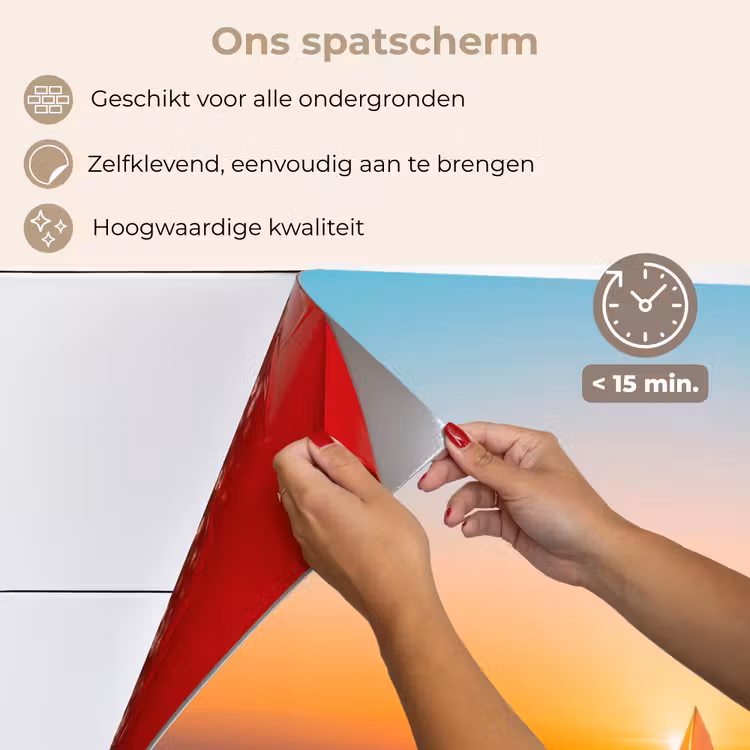 Zee - Zeilboot - Zonsondergang keuken achterwand spatscherm klein -spatscherm_NL