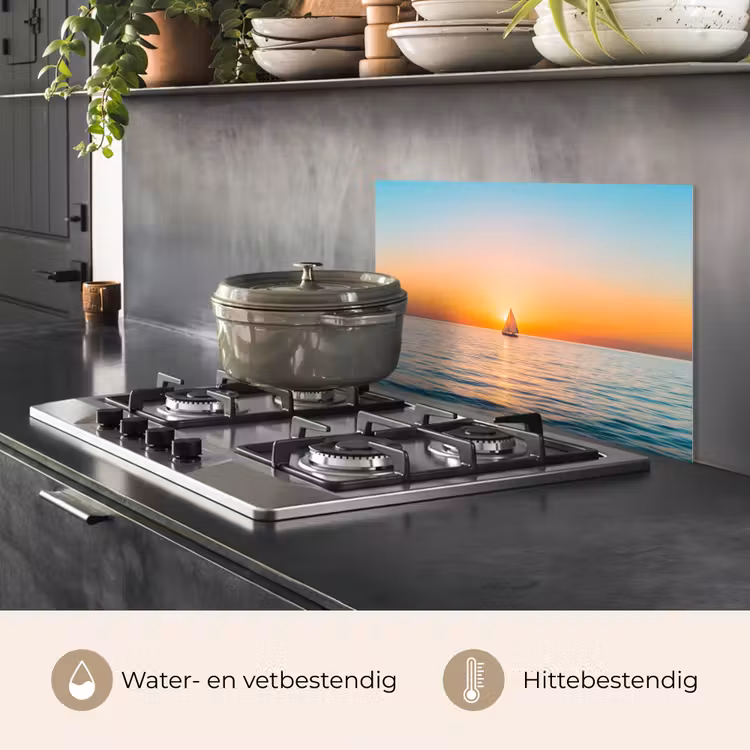 Zee - Zeilboot - Zonsondergang keuken achterwand spatscherm klein -usp_NL