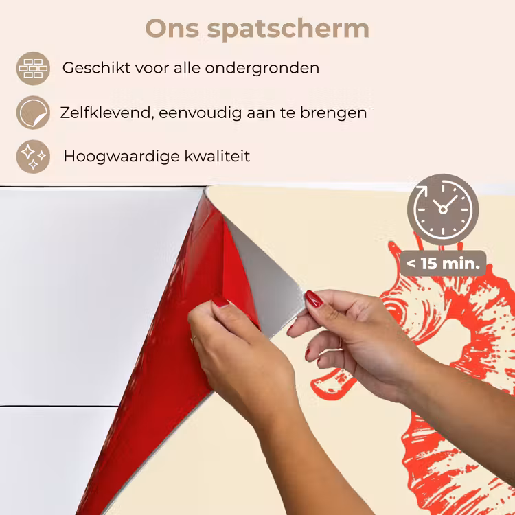 Zeepaardje - Rood - Fijne details keuken achterwand spatscherm klein -spatscherm_NL