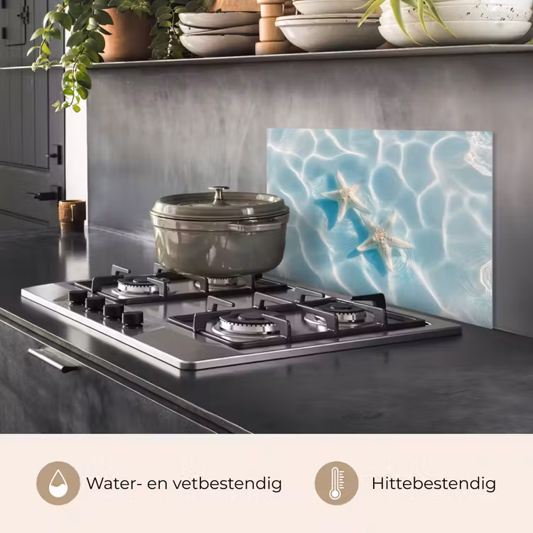 Zeesterren - Golvend water - Rustgevend keuken achterwand spatscherm klein -usp_NL