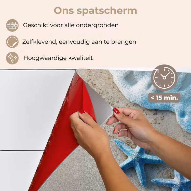 Zeesterren - Zand - Zee - Blauw keuken achterwand spatscherm klein -spatscherm_NL