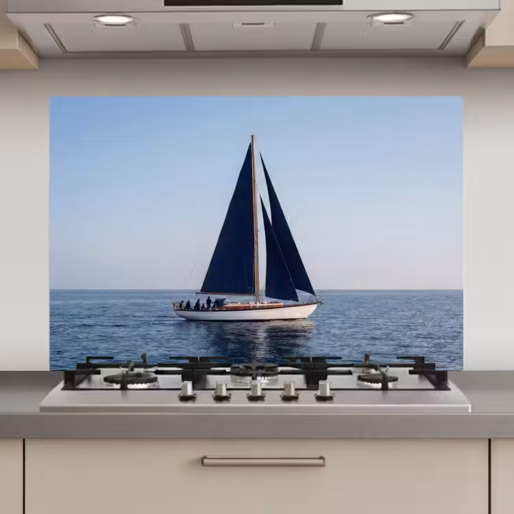 Zeilboot - Zee - Blauw keuken achterwand spatscherm klein -3d_website
