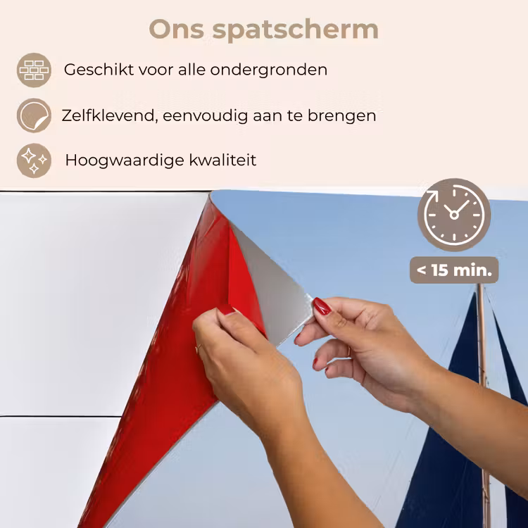 Zeilboot - Zee - Blauw keuken achterwand spatscherm klein -spatscherm_NL
