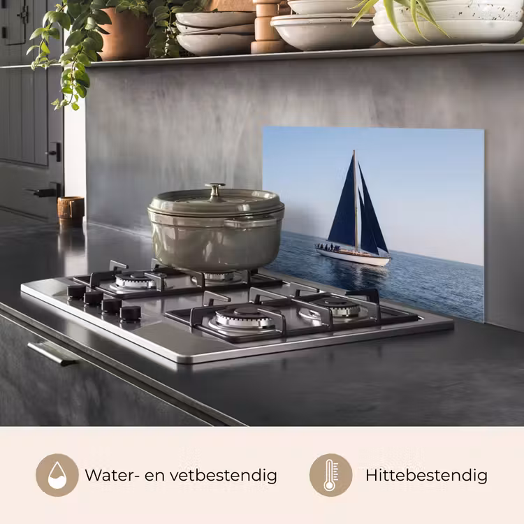 Zeilboot - Zee - Blauw keuken achterwand spatscherm klein -usp_NL