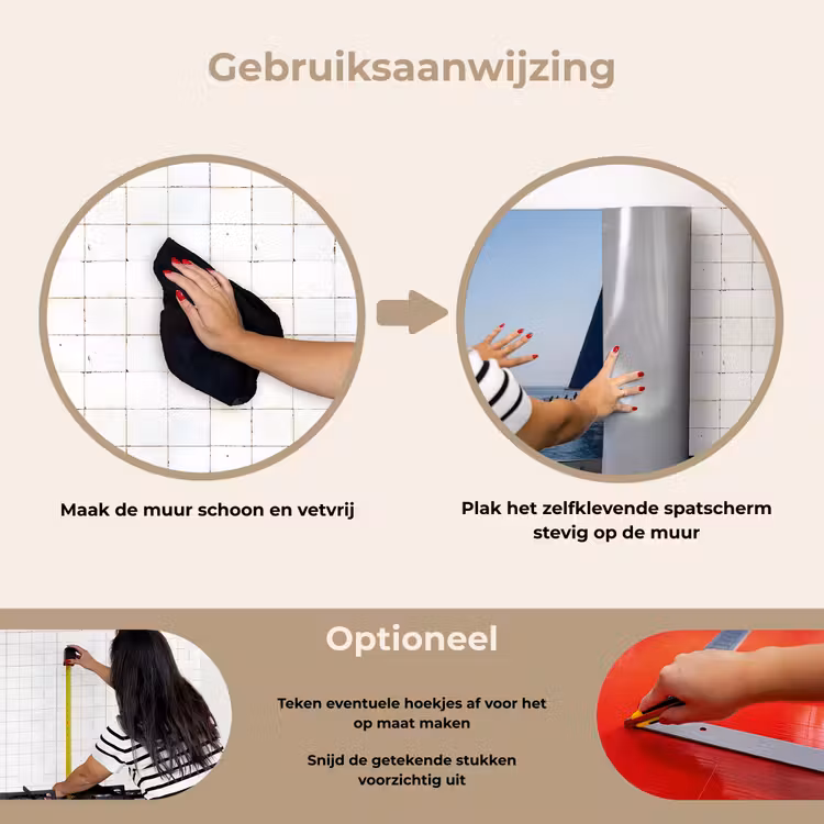 Zeilboot - Zee - Blauw keuken achterwand spatscherm klein -gebruiksaanwijzing_NL