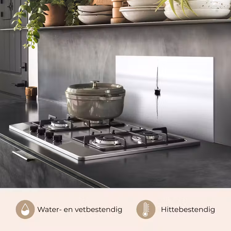 Zeilboot - Zwart - Water - Silhouet keuken achterwand spatscherm klein -usp_NL