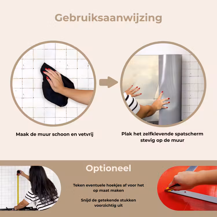 Zeilschip - Zee - Bewolkt keuken achterwand spatscherm klein -gebruiksaanwijzing_NL