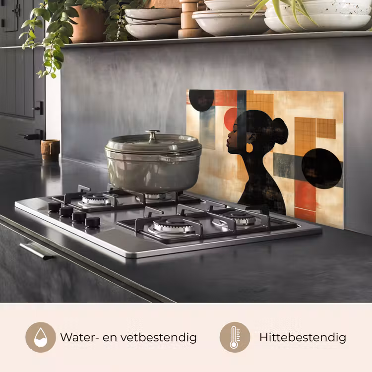 Zijaanzicht - Vrouw - Vormen keuken achterwand spatscherm klein -usp_NL