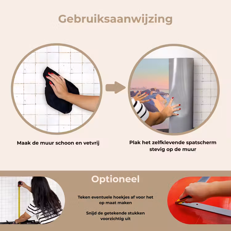 Zomerlicht - Strand - Fonkelende accenten keuken achterwand spatscherm klein -gebruiksaanwijzing_NL