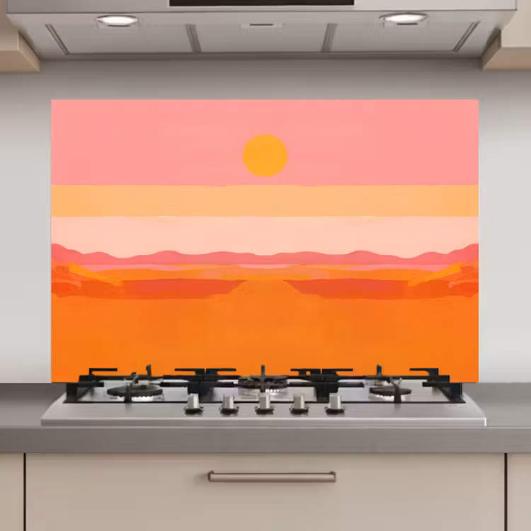 Zon - Abstract - Landschap - Oranje keuken achterwand spatscherm klein -3d_website