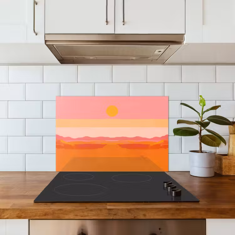 Zon - Abstract - Landschap - Oranje keuken achterwand spatscherm klein -sfeer2