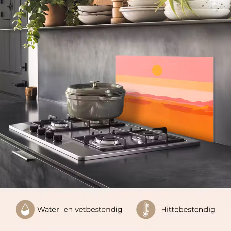 Zon - Abstract - Landschap - Oranje keuken achterwand spatscherm klein -usp_NL