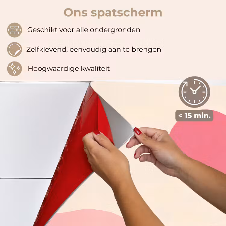 Zon - Heuvels - Abstract - Roze keuken achterwand spatscherm klein -spatscherm_NL