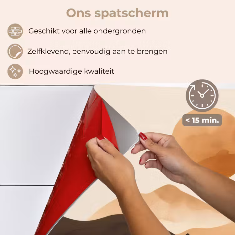 Zon - Heuvels - Boom - Abstract keuken achterwand spatscherm klein -spatscherm_NL