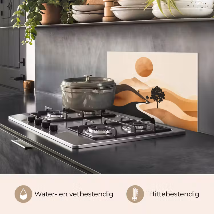 Zon - Heuvels - Boom - Abstract keuken achterwand spatscherm klein -usp_NL