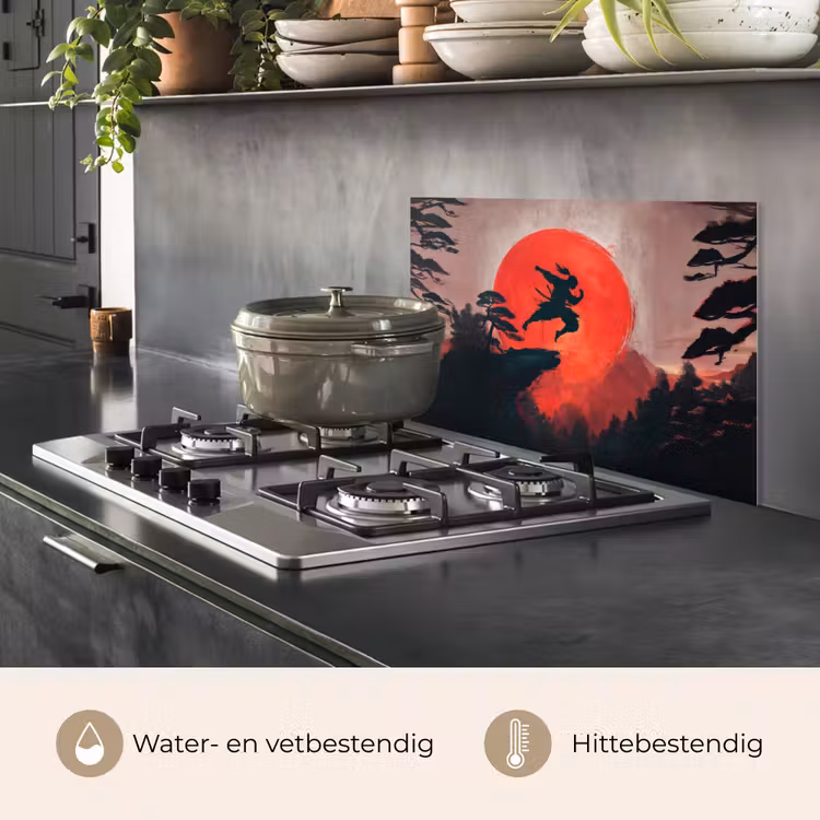Zon - Krijger - Bomen - Bergen keuken achterwand spatscherm klein -usp_NL