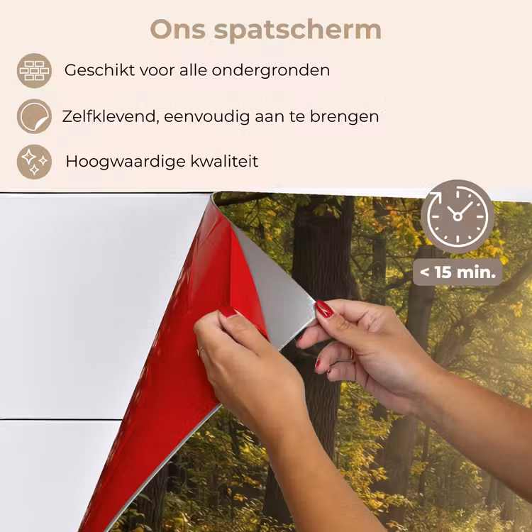 Zonlicht - Bospad - Bomen keuken achterwand spatscherm klein -spatscherm_NL