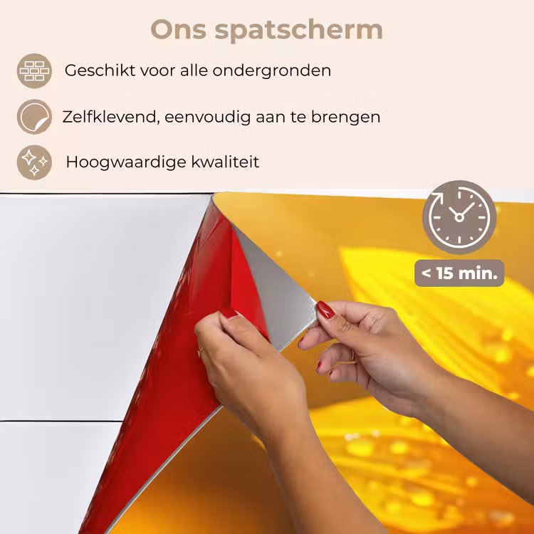 Zonnebloem - Dauwdruppels - Geel - Zonlicht keuken achterwand spatscherm klein -spatscherm_NL