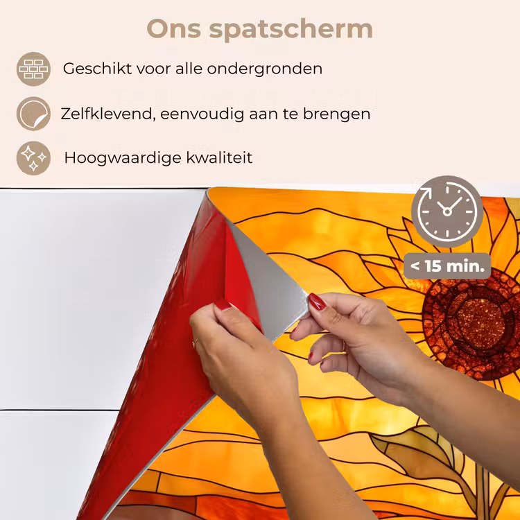 Zonnebloem - Mozaïek - Zonsondergang - Geel keuken achterwand spatscherm klein -spatscherm_NL
