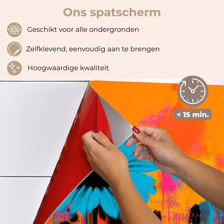 Zonnebloemen - Abstract - Oranje keuken achterwand spatscherm klein -spatscherm_NL
