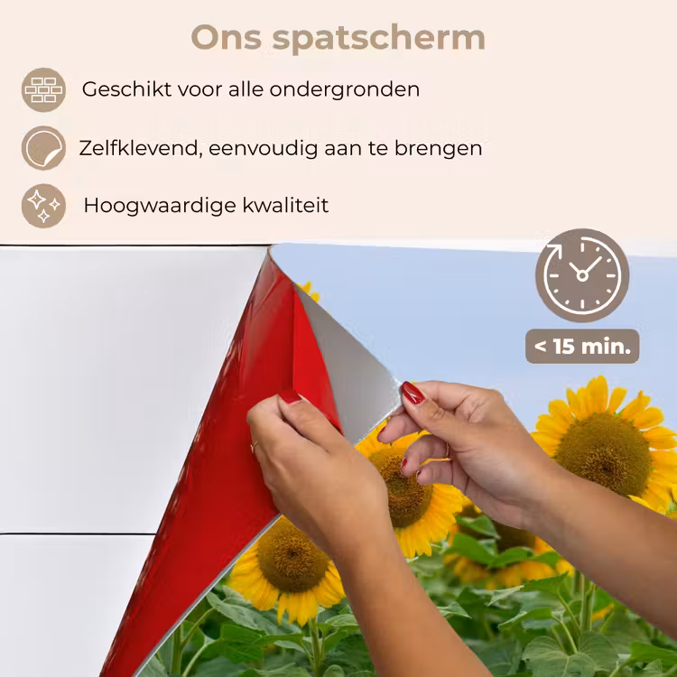 Zonnebloemen - Geel - Natuur keuken achterwand spatscherm klein -spatscherm_NL