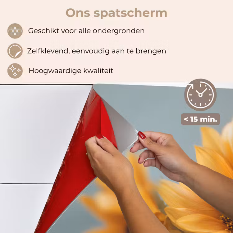 Zonnebloemen - Geel - Wazig keuken achterwand spatscherm klein -spatscherm_NL