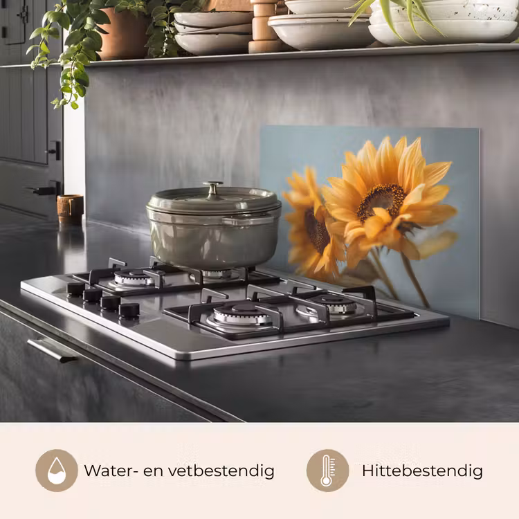 Zonnebloemen - Geel - Wazig keuken achterwand spatscherm klein -usp_NL