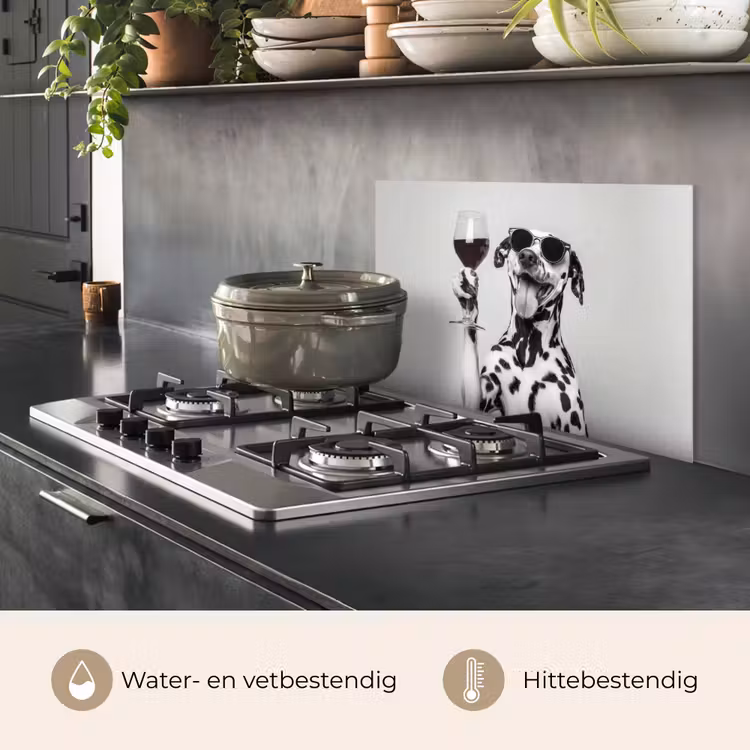 Zonnebril - Dalmatiër - Wijnglas - Tong keuken achterwand spatscherm klein -usp_NL
