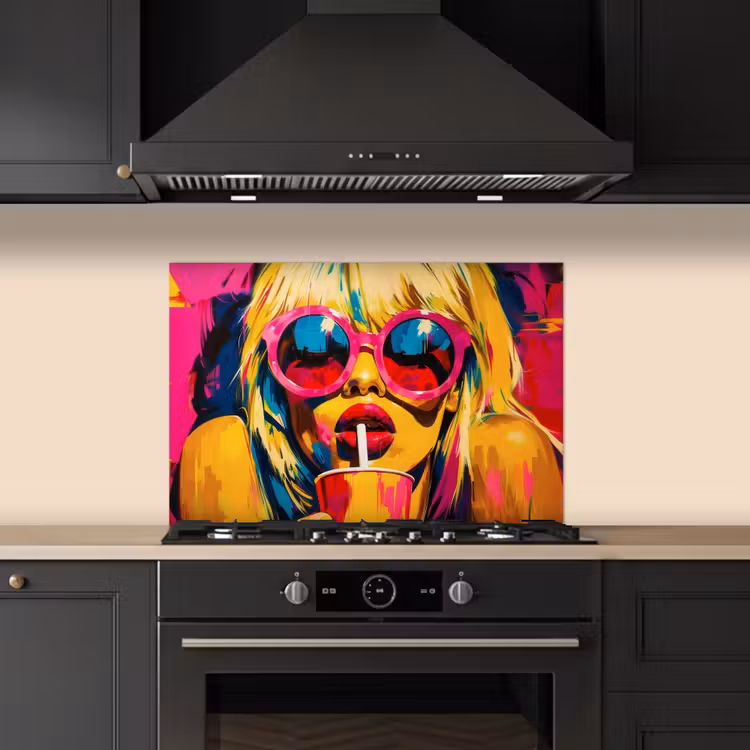 Zonnebril - Roze - Vrouw - Rietje keuken achterwand spatscherm klein -sfeer1