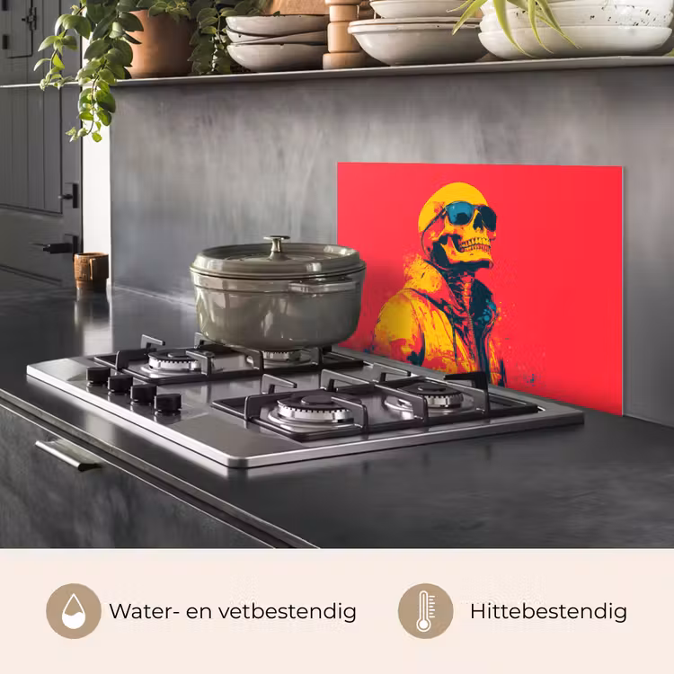 Zonnebril - Schedel - Jas - Rood keuken achterwand spatscherm klein -usp_NL