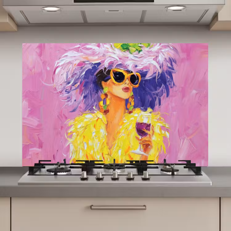 Zonnebril - Vrouw - Jas - Veren keuken achterwand spatscherm klein -3d_website