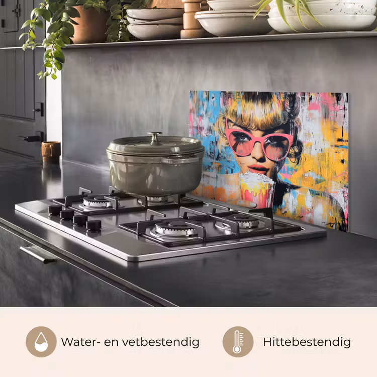 Zonnebril - Vrouw - Kleurrijk - Verfspetters keuken achterwand spatscherm klein -usp_NL