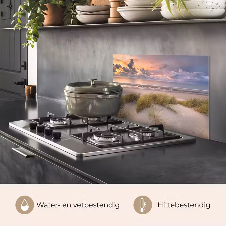 Zonsondergang - Duin - Strand - Planten - Zee keuken achterwand spatscherm klein -usp_NL