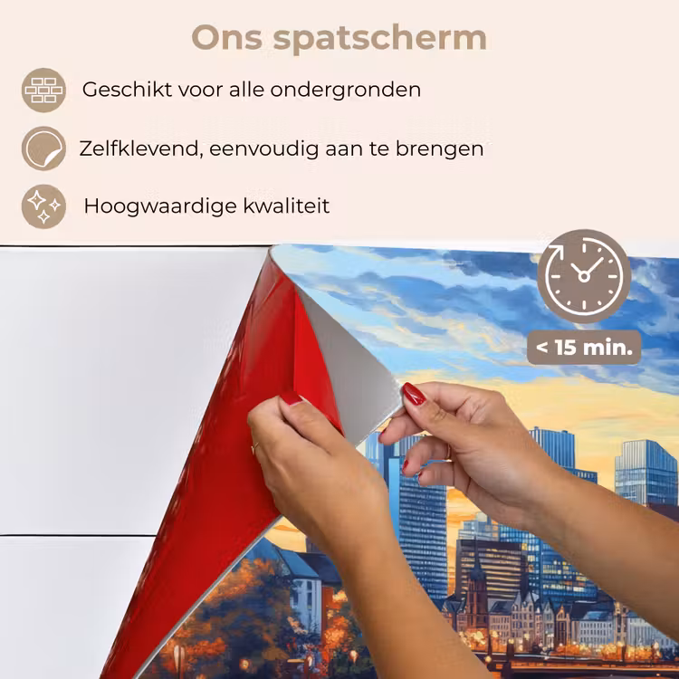 Zonsondergang Frankfurt - Stad - Skyline - Water keuken achterwand spatscherm klein -spatscherm_NL