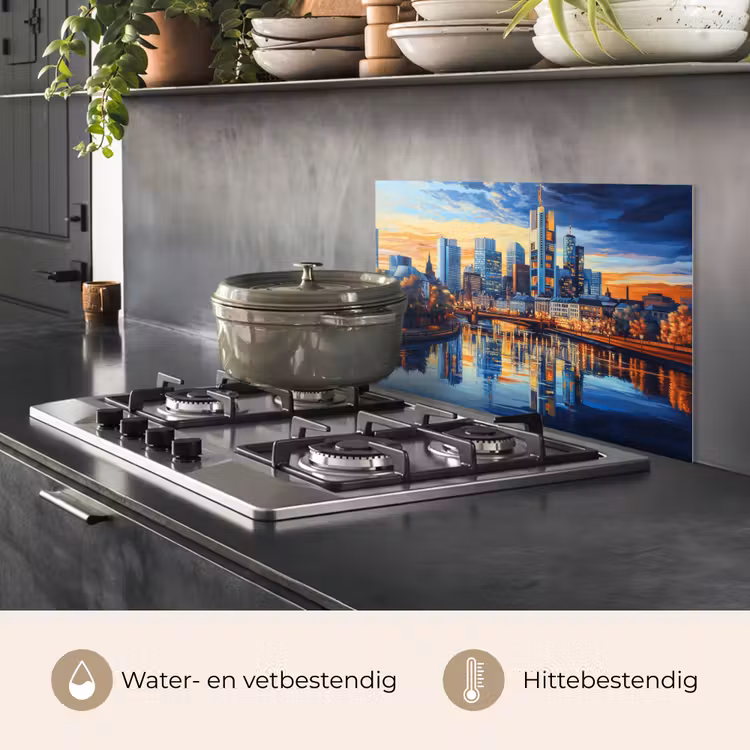 Zonsondergang Frankfurt - Stad - Skyline - Water keuken achterwand spatscherm klein -usp_NL