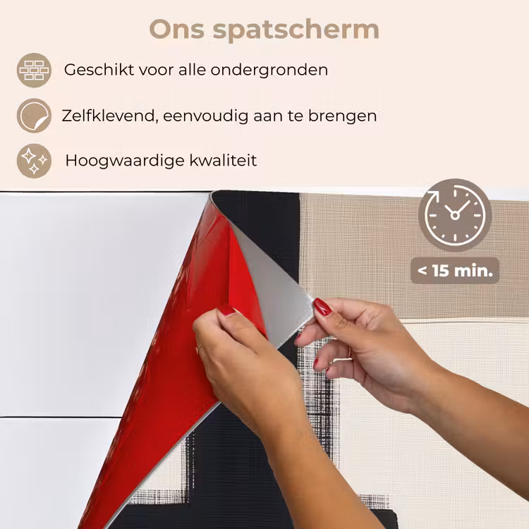 Zwart - Abstract - Japandi keuken achterwand spatscherm klein -spatscherm_NL