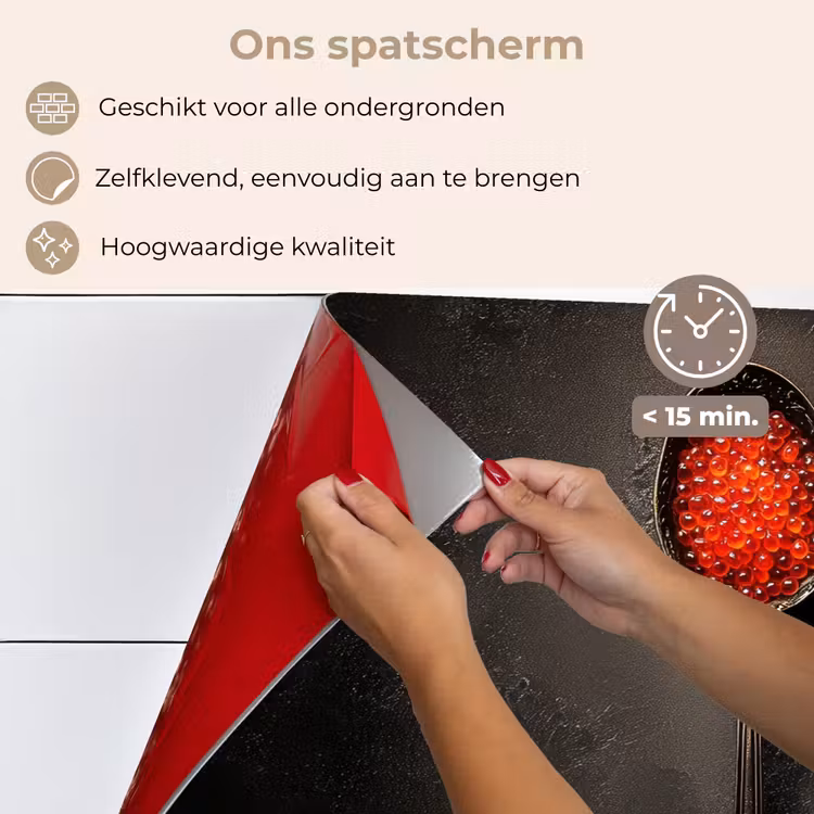 Zwart - Lepel - Caviar keuken achterwand spatscherm klein -spatscherm_NL
