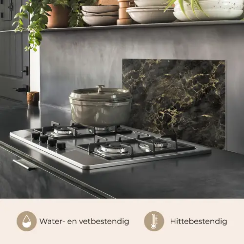 Zwart - Marmer - Goud - Nerf keuken achterwand spatscherm klein 900 -usp_NL